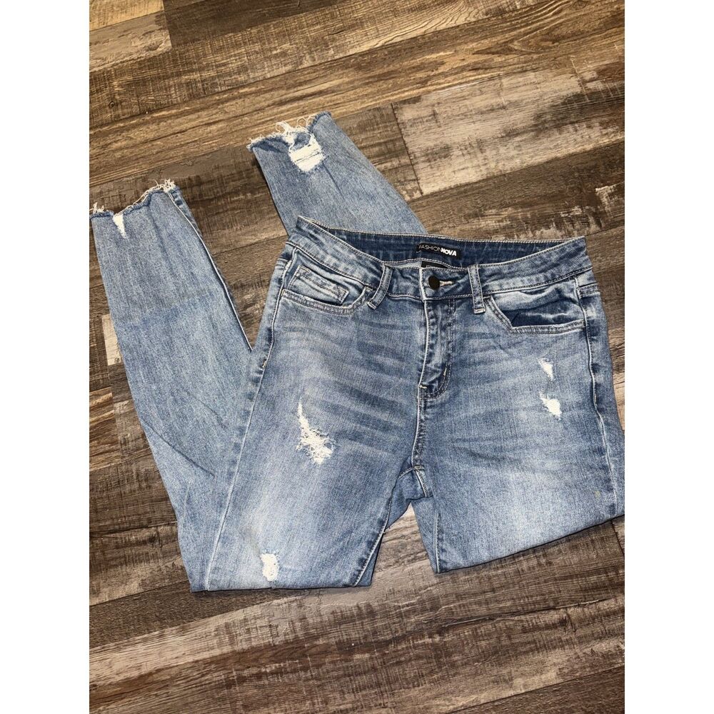 Fashion Nova High Waist Distressed Skinny Jeans Size 5